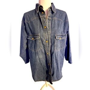 The Original Telex Denim Button-Up Shirt- size medium
